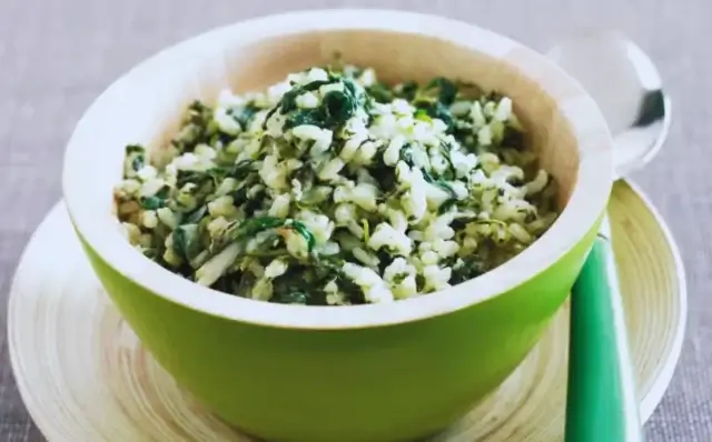 Arroz de espinafre-Receitas