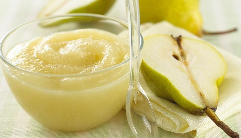 Frutas bem esmagadas ou em puré