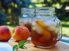 Ice tea caseiro de pêssego