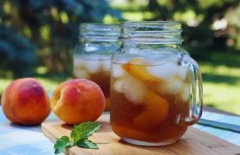 Ice tea caseiro de pêssego